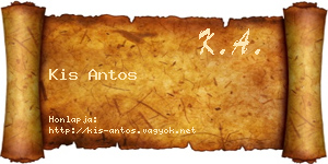 Kis Antos névjegykártya